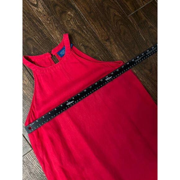 WOMENS ANTIBES BLANC 100% LINEN DARK PINK HALTER HI LO SUNDRESS SIZE SMALL - Picture 10 of 10